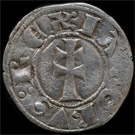 Reverso de Diner de Pere IV el Ceremonioso (1319/1387) acuñado en Mallorca