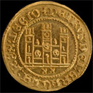 Reverso de Dobla de Pere I de Castilla (1334/1369)